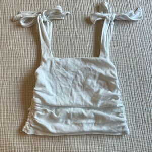 Free People White Camisole with Bow Straps